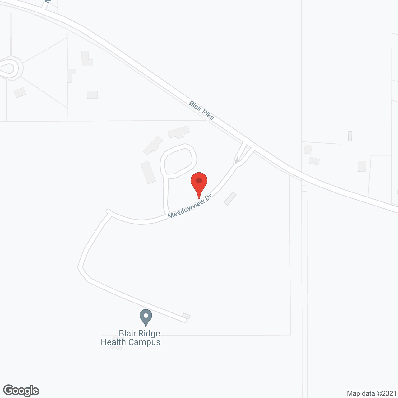 Map of the neighborhood around Blair Ridge Health Campus