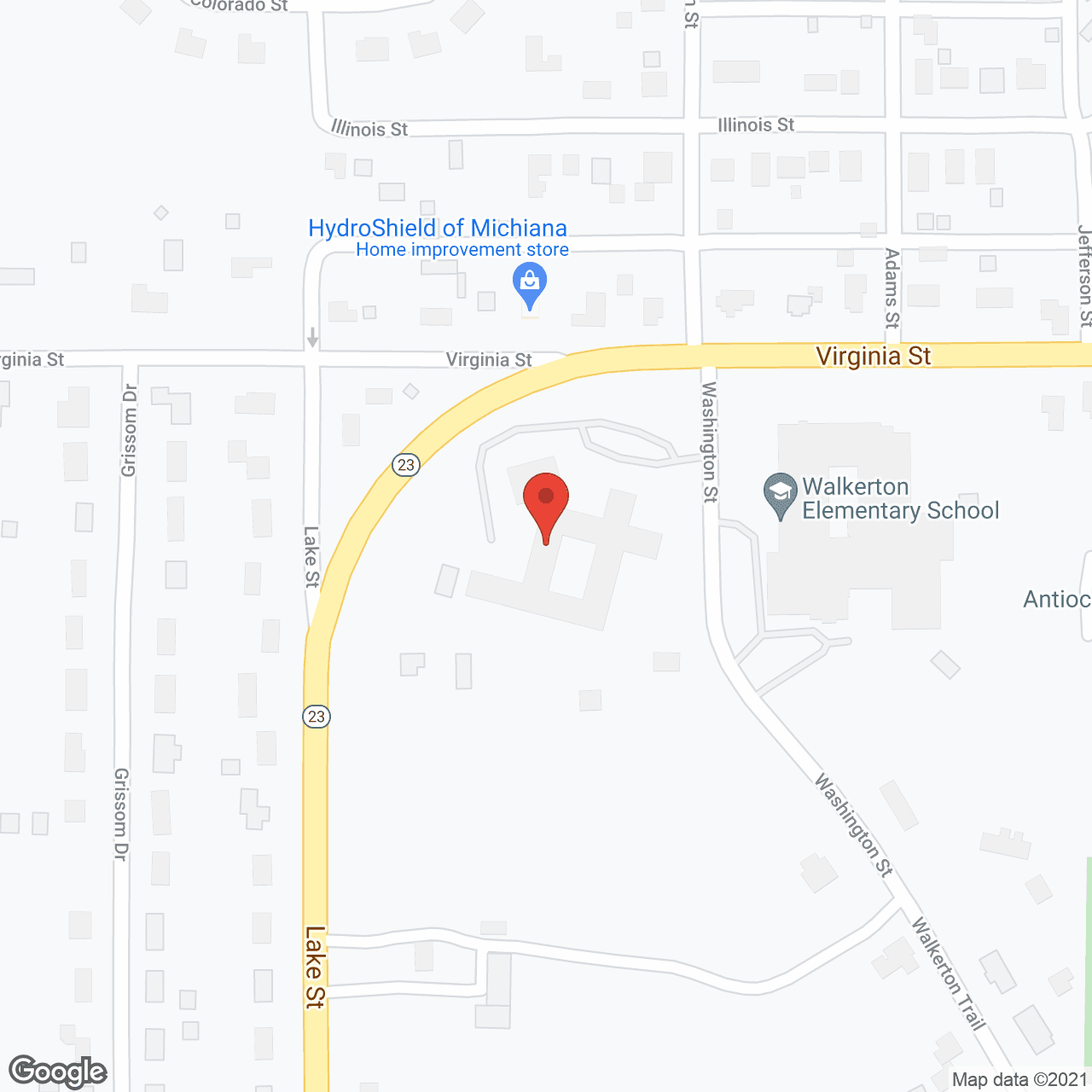 Map of the neighborhood around Miller's Merry Manor