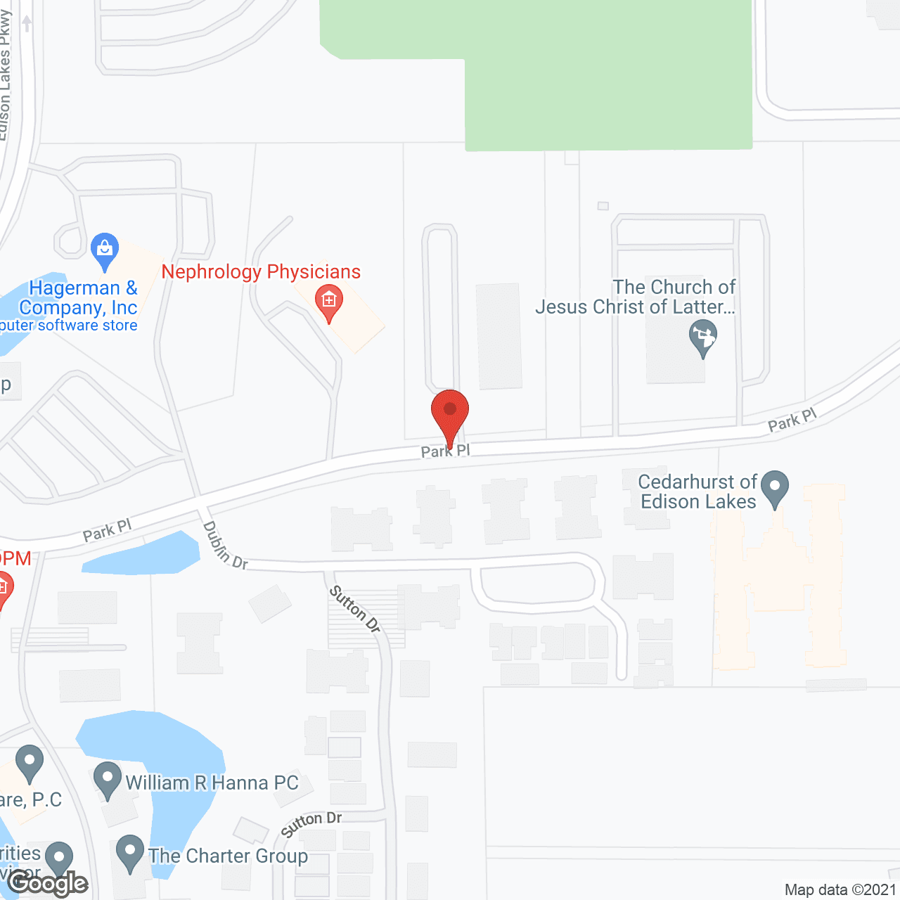 Map of the neighborhood around Cedarhurst of Edison Lakes
