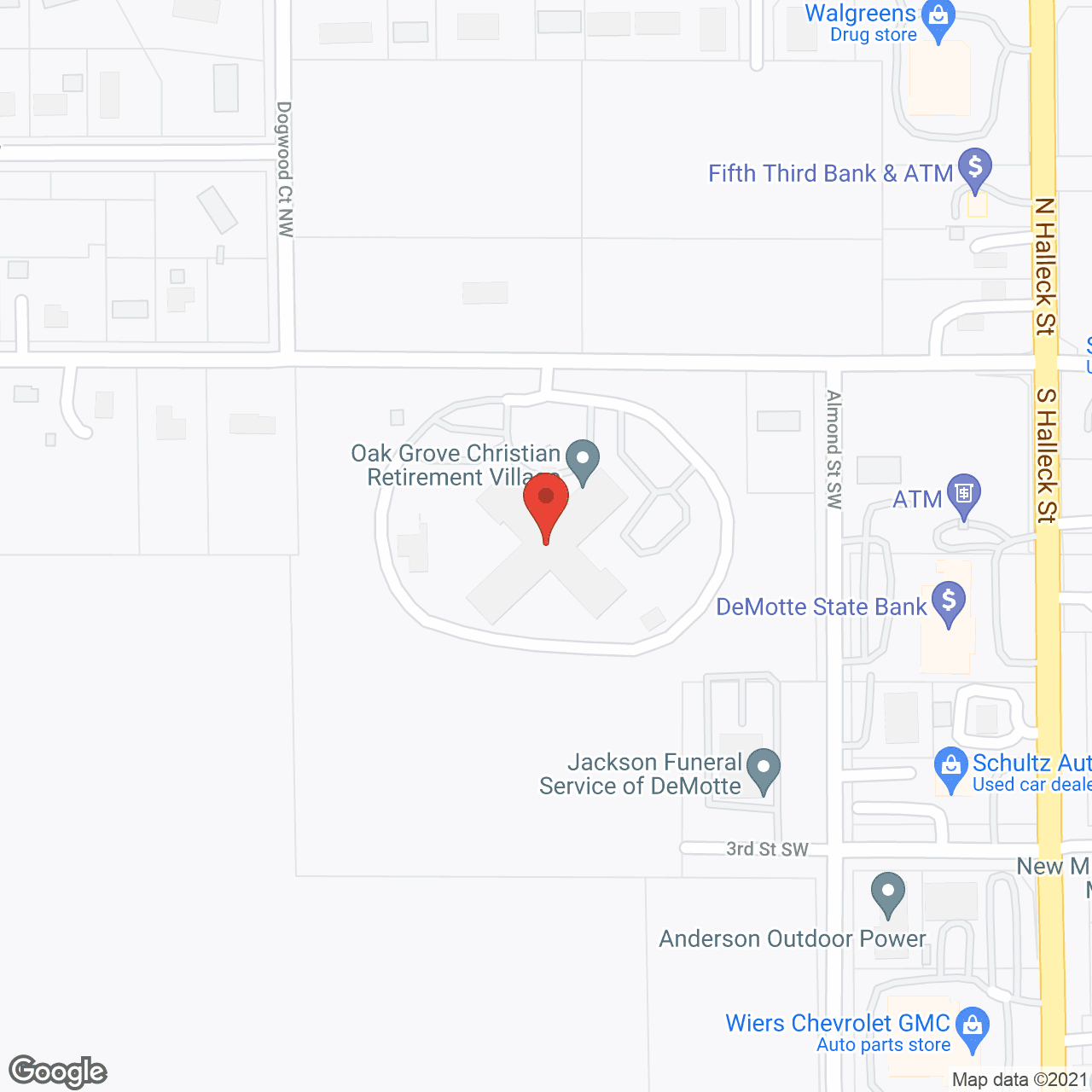 Map of the neighborhood around Oak Grove Christian Retirement Village