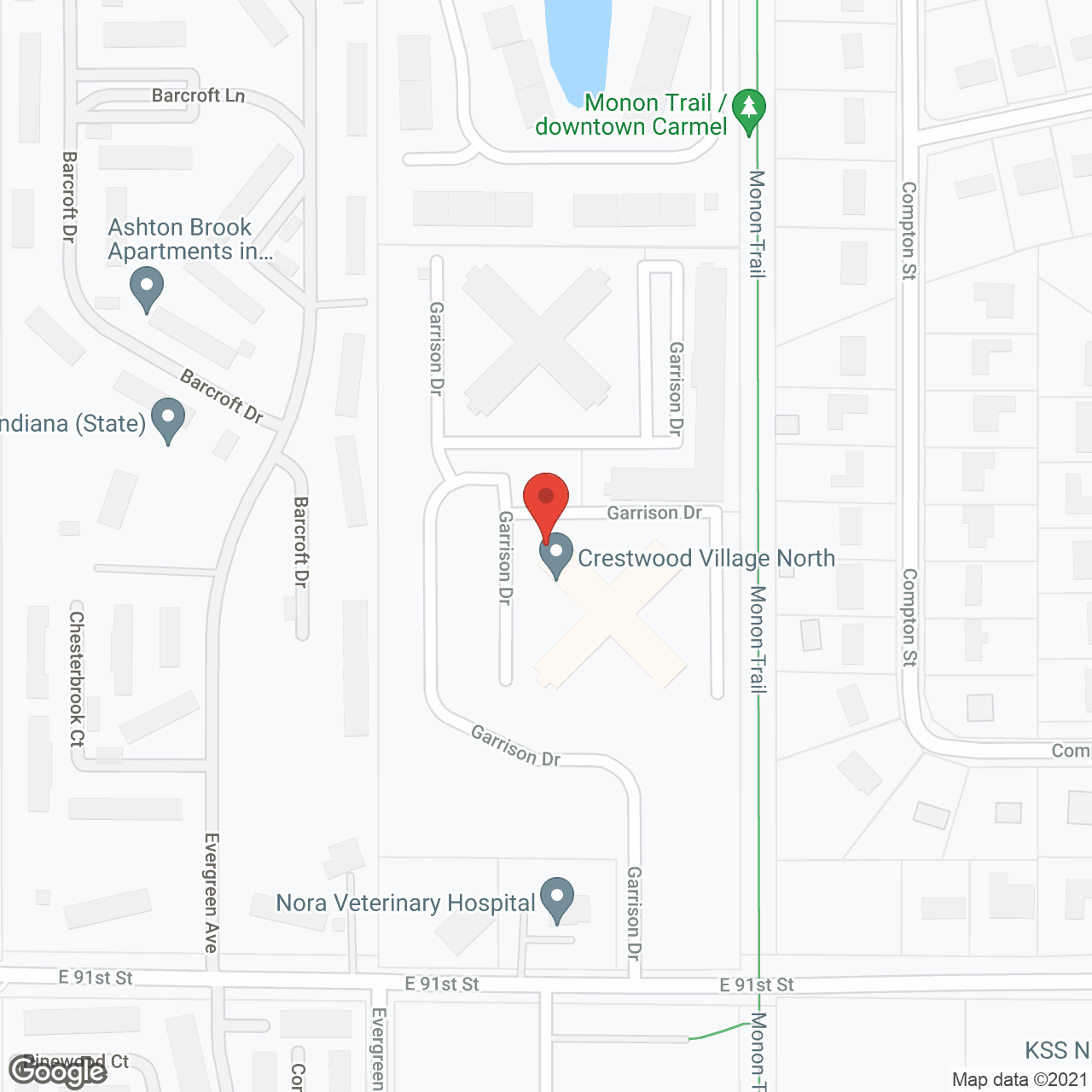 Map of the neighborhood around Crestwood Village North Apartments