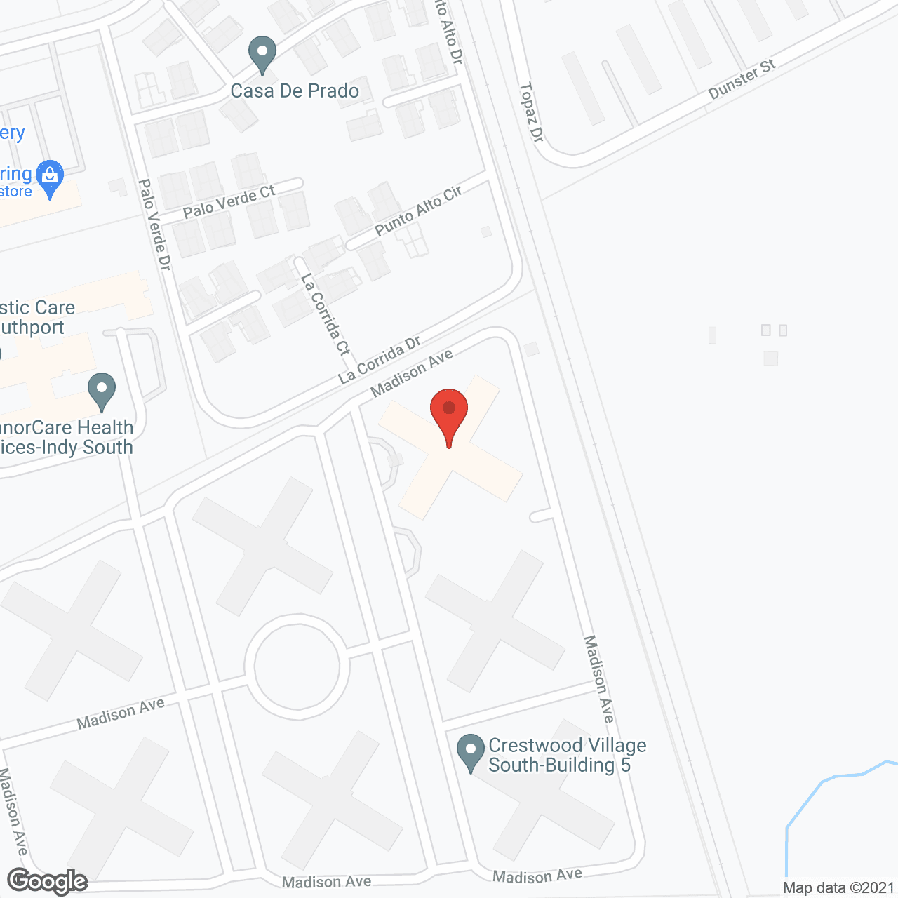 Map of the neighborhood around Crestwood Village South