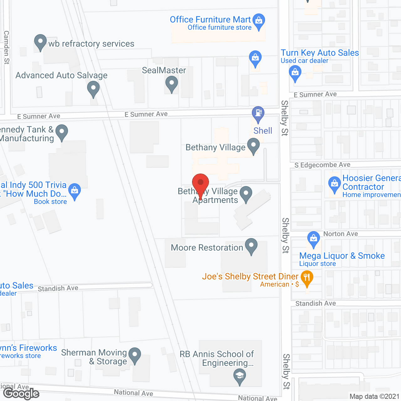 Map of the neighborhood around Bethany Village Assisted Living