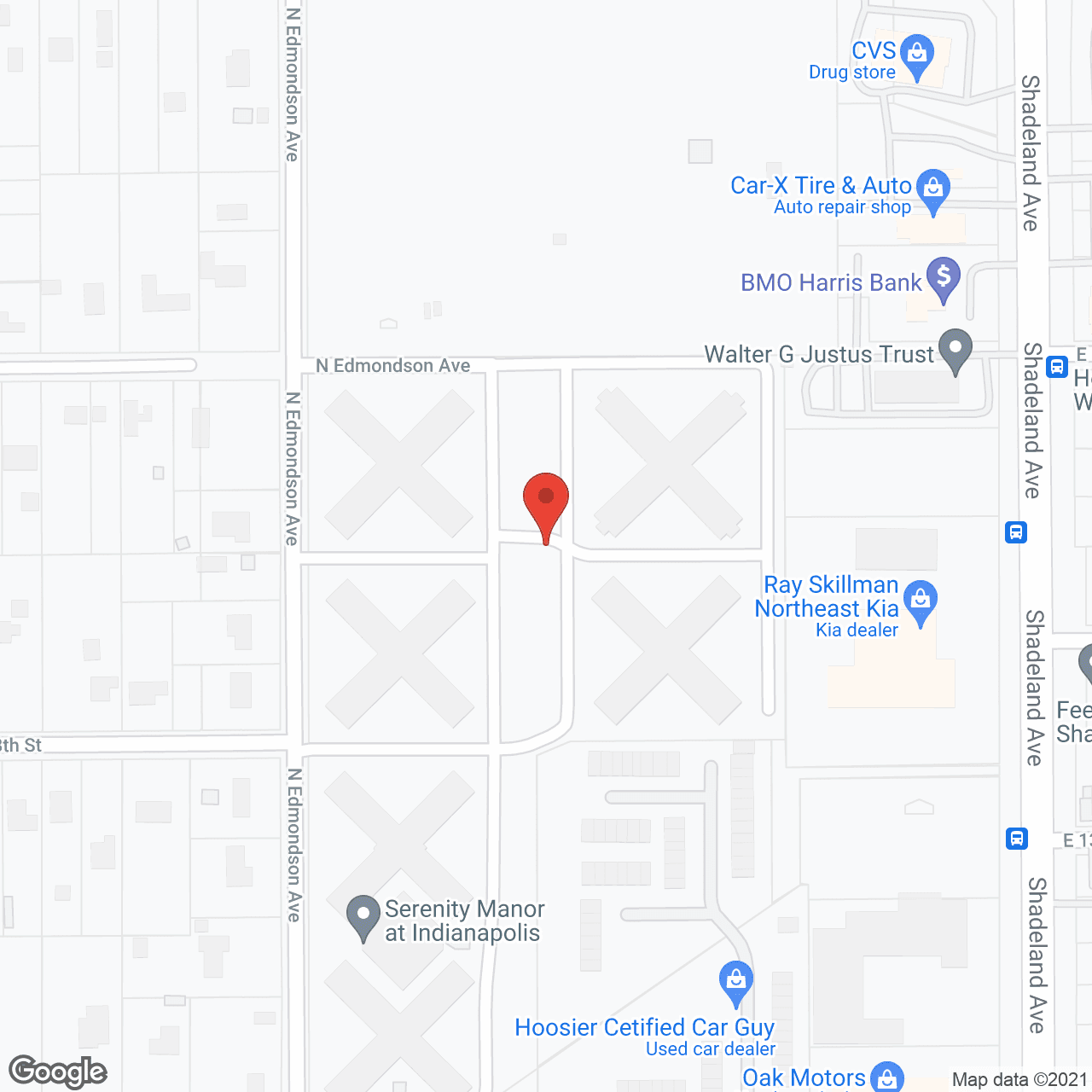 Map of the neighborhood around Crestwood Village East