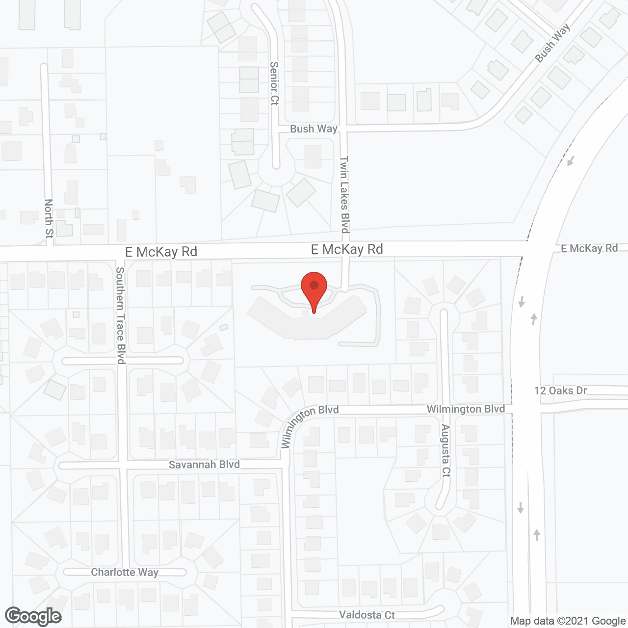 Map of the neighborhood around McKay Manor