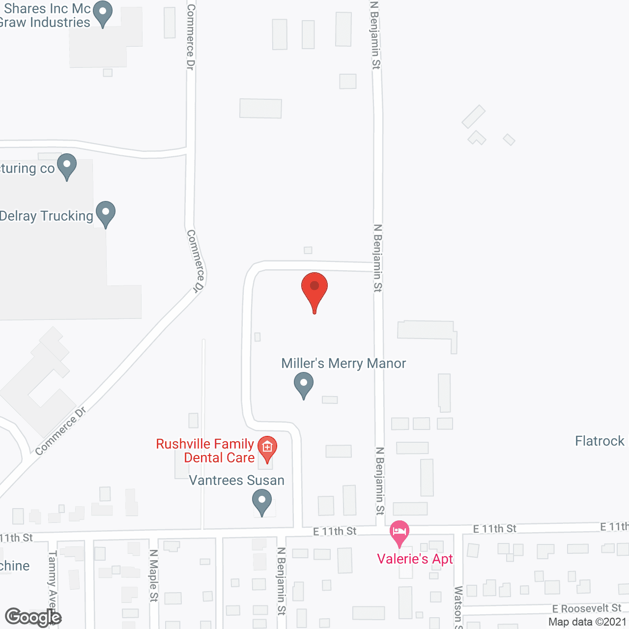 Map of the neighborhood around Millers Merry Manor