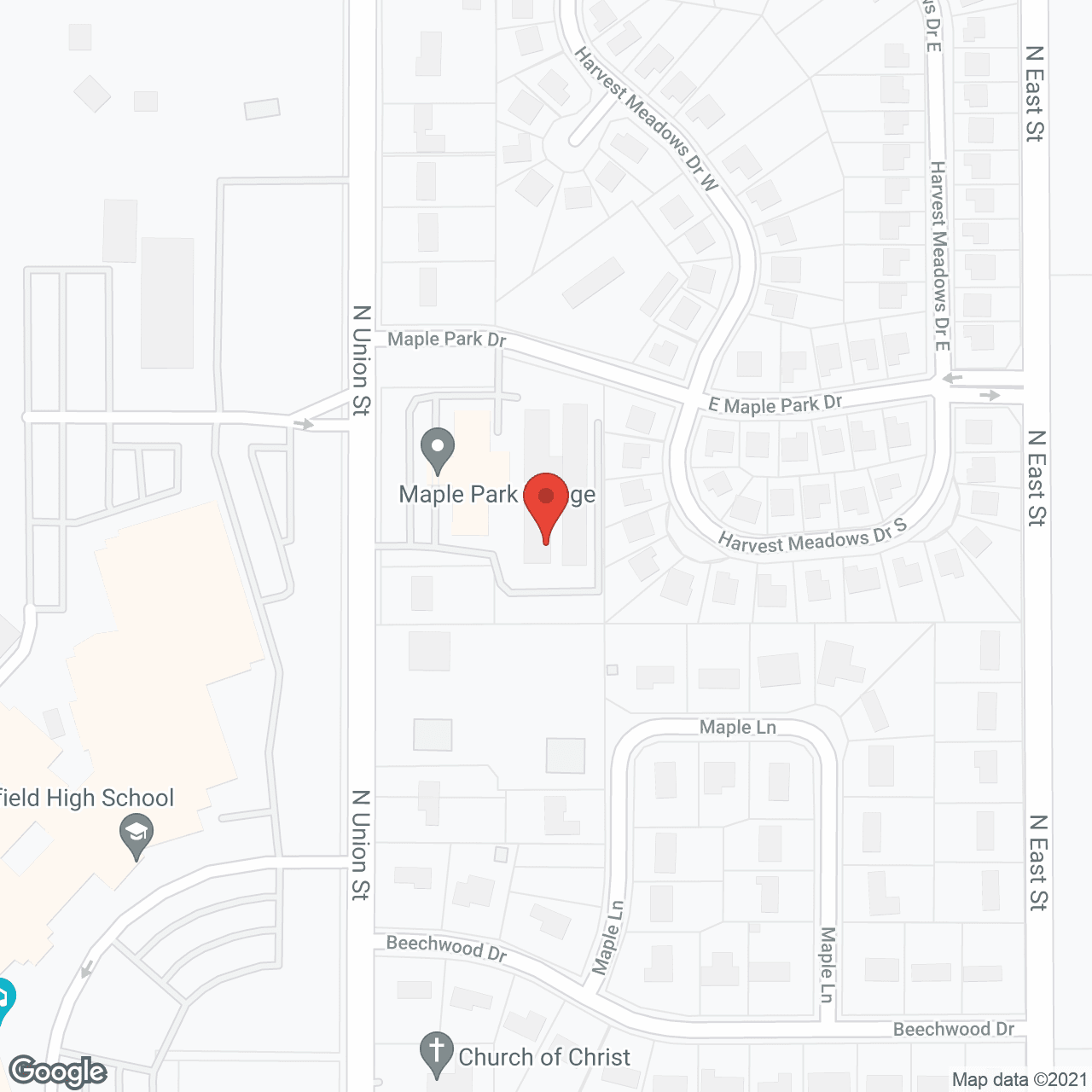 Map of the neighborhood around Maplepark Village