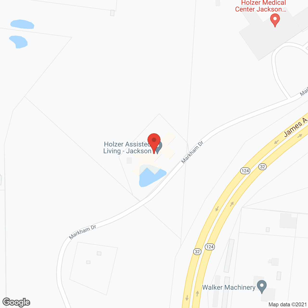 Map of the neighborhood around Holzer Assisted Living