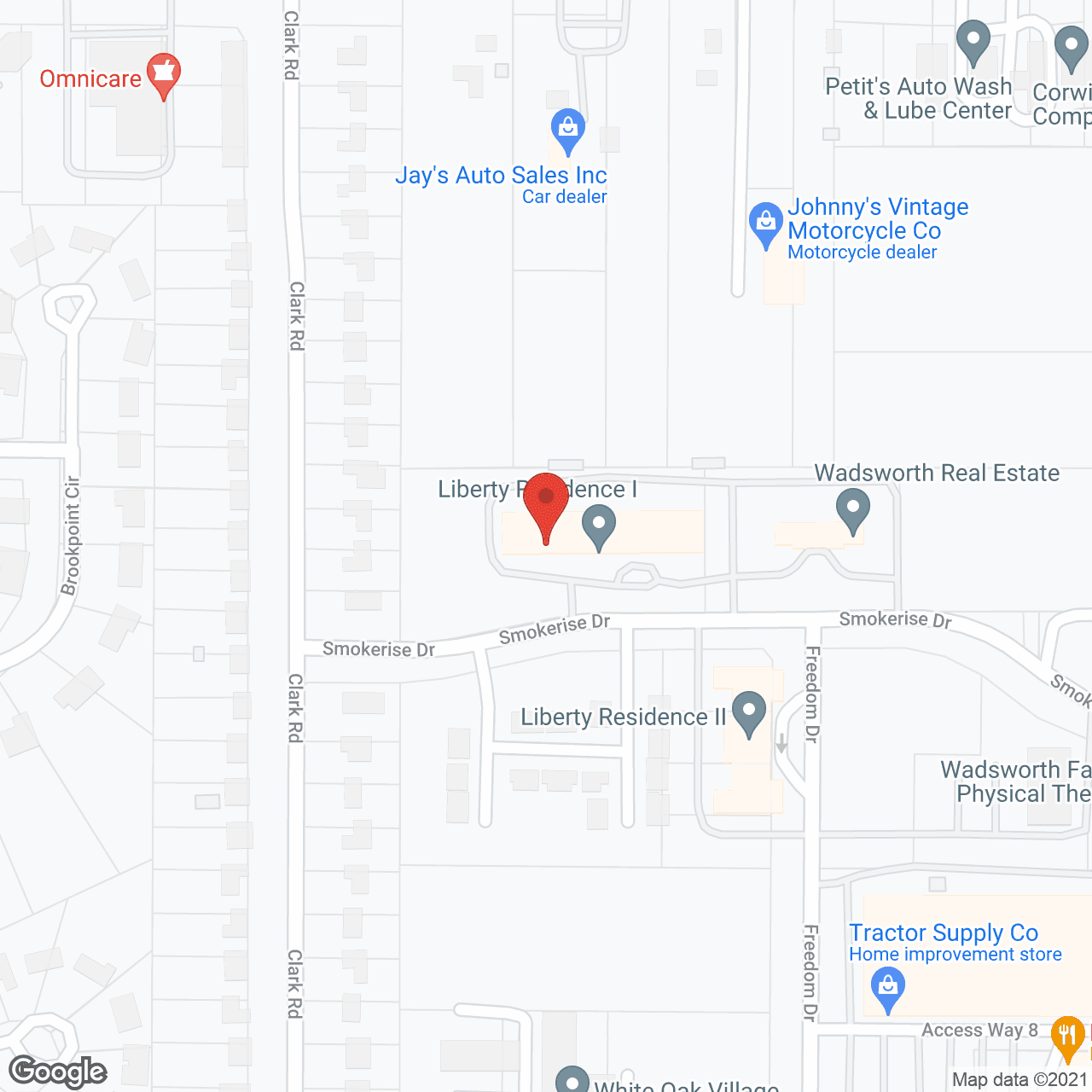 Map of the neighborhood around Liberty Residence I