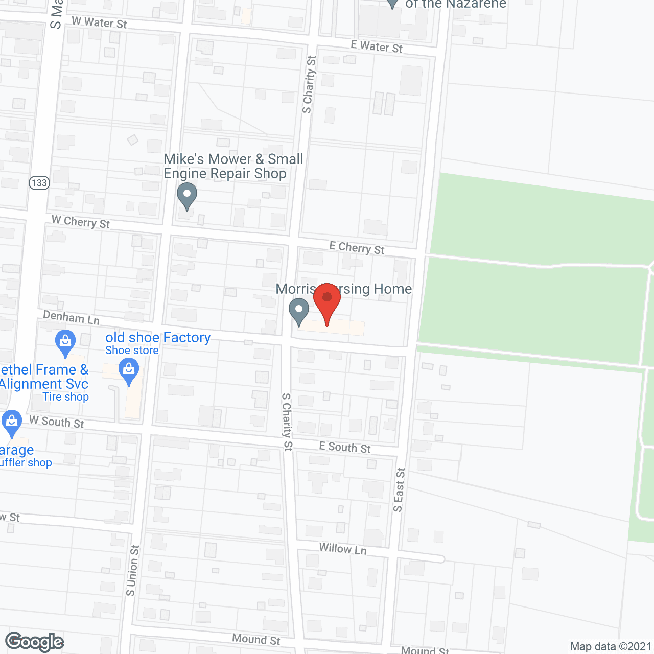 Map of the neighborhood around Morris Nursing Home