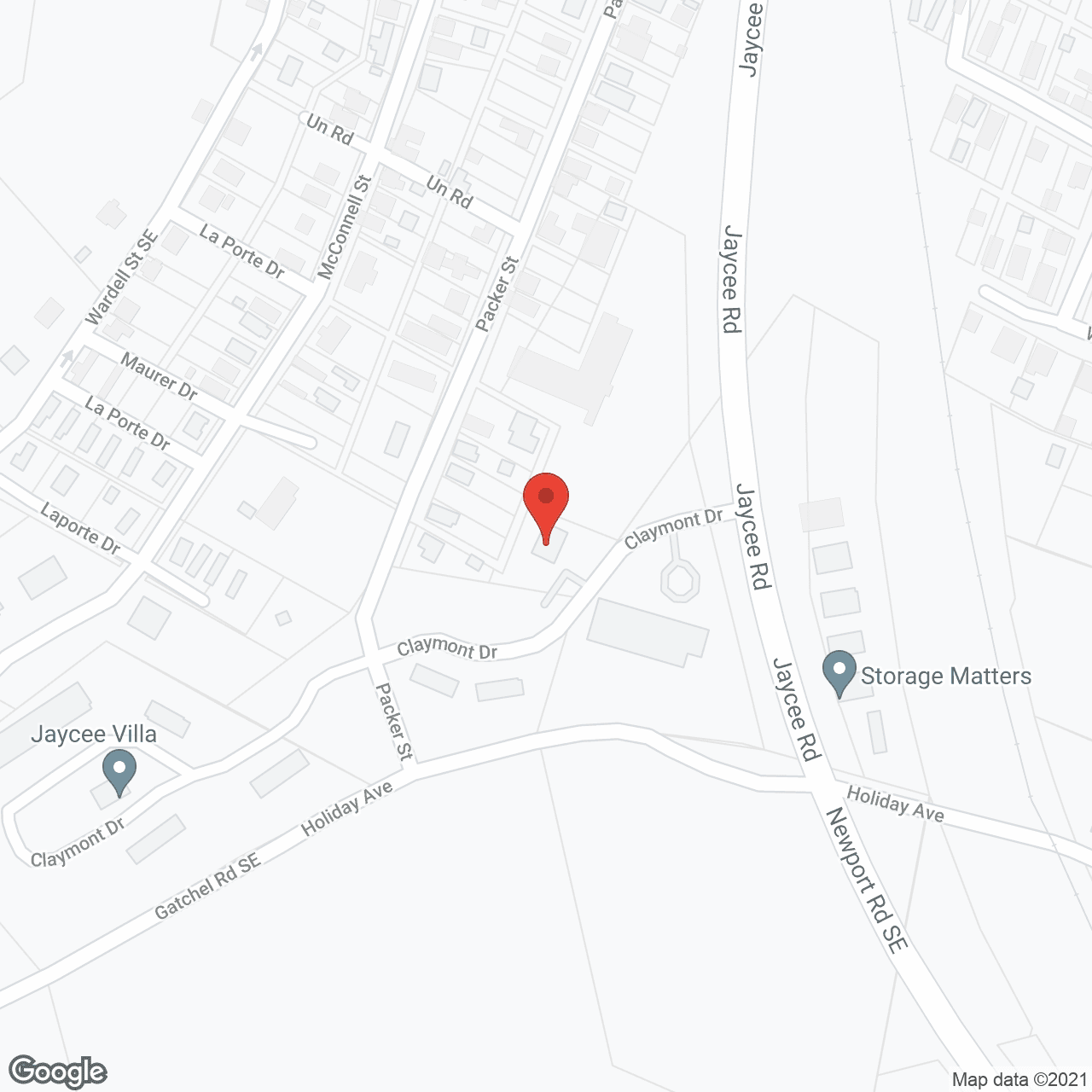 Map of the neighborhood around Jaycee Villa