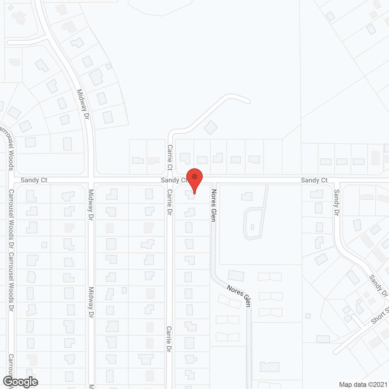 Map of the neighborhood around Sandy Court Apartments