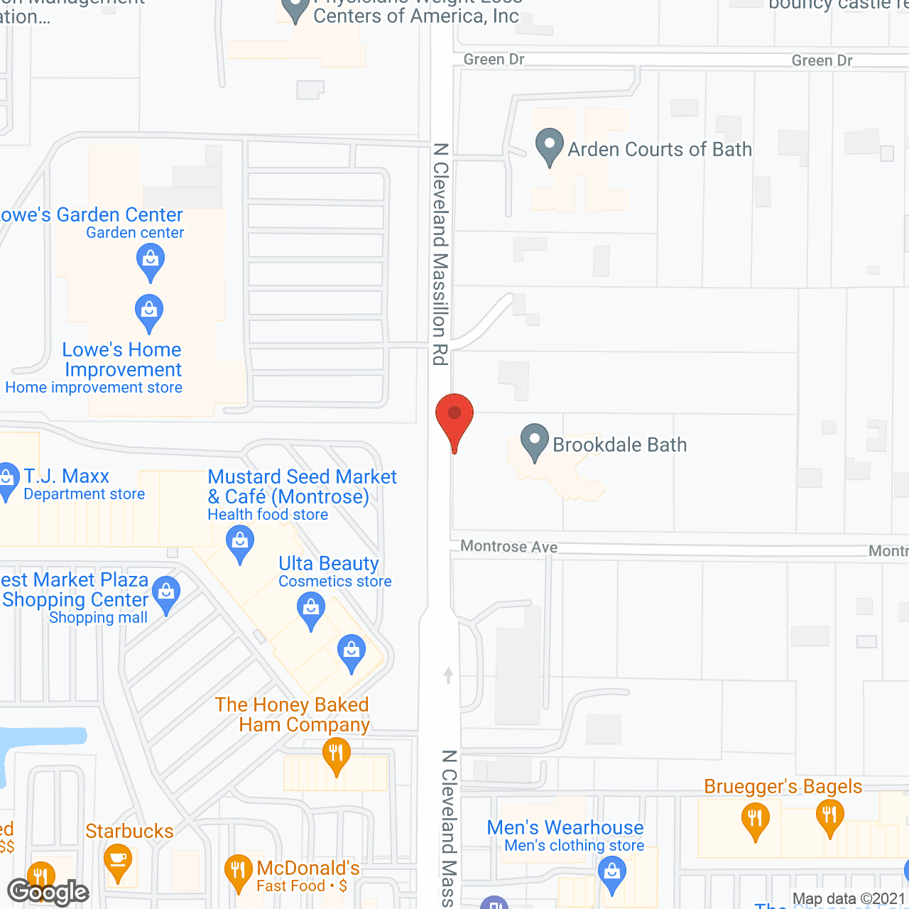Map of the neighborhood around Brookdale Bath (Offering HealthPlus)