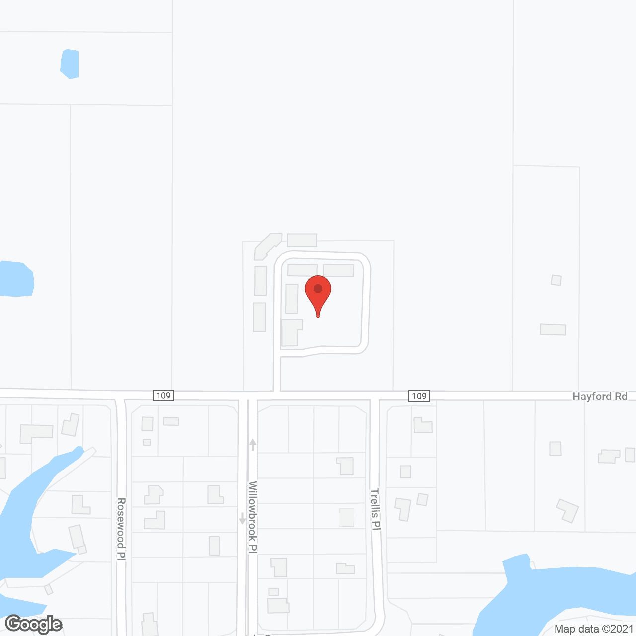 Map of the neighborhood around Shoreside Retirement Village