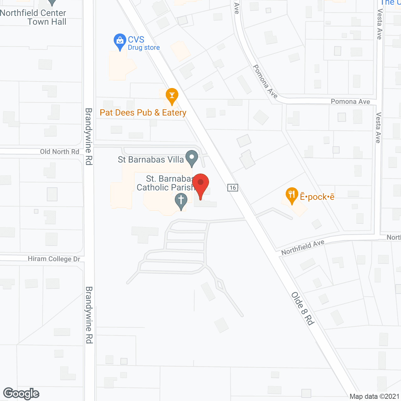 Map of the neighborhood around St Barnabas Villa