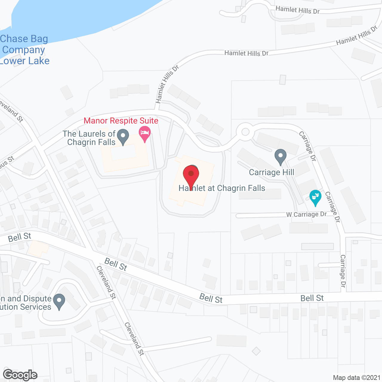 Map of the neighborhood around Hamlet at Chagrin Falls