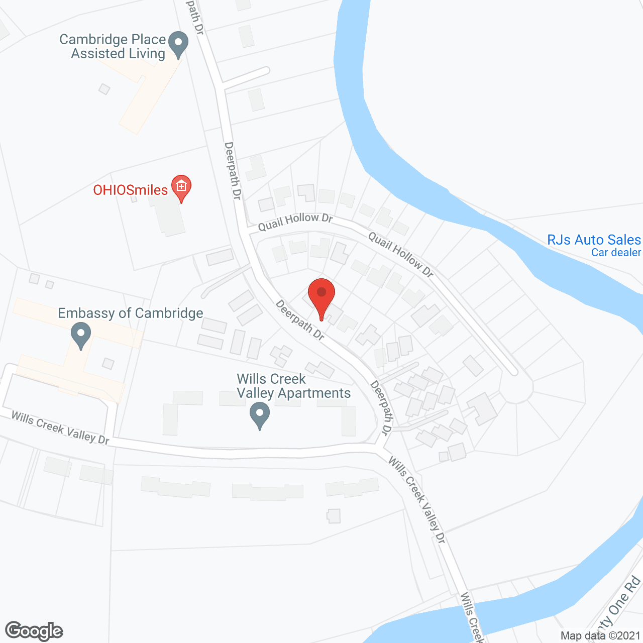 Map of the neighborhood around Cambridge Place Assisted Living