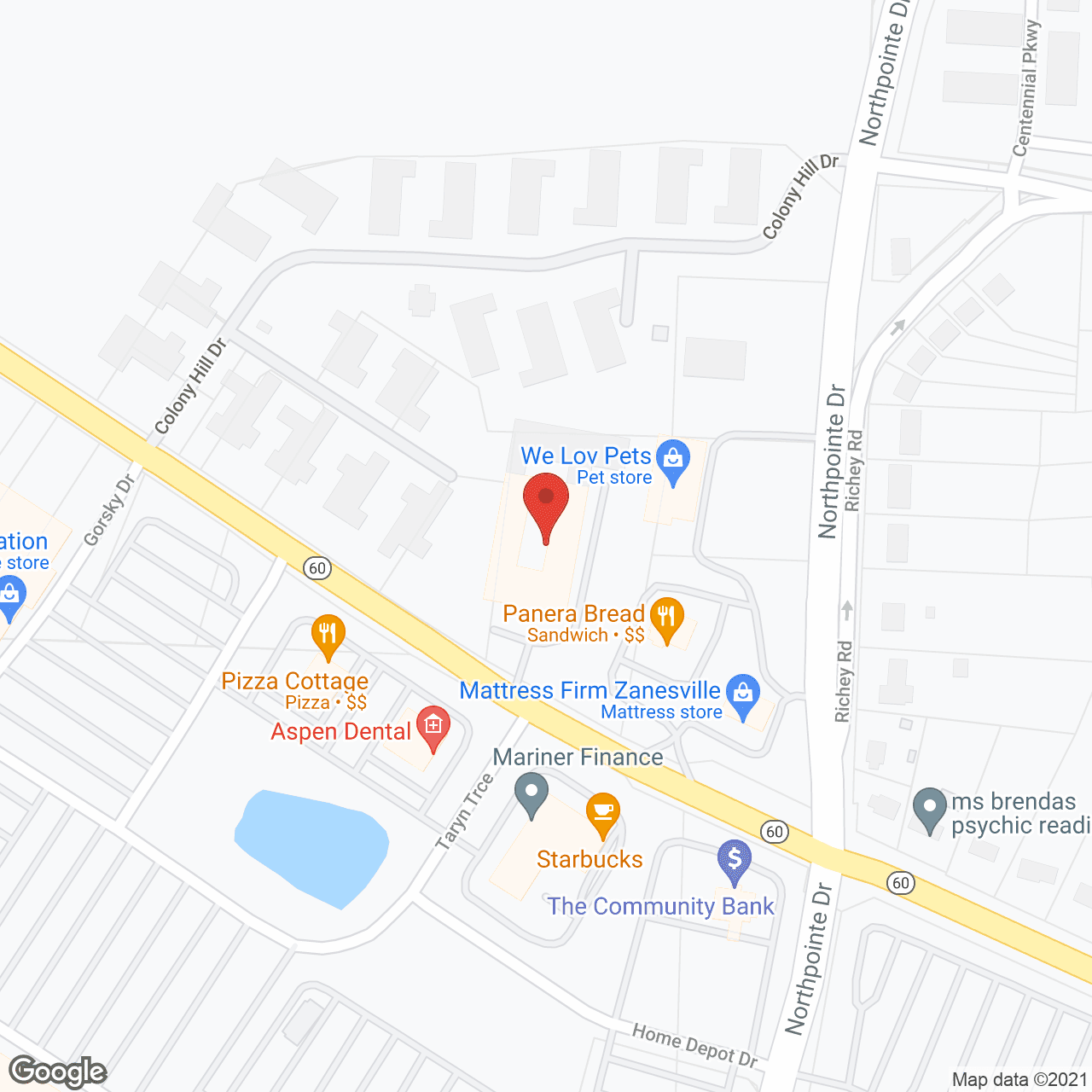 Map of the neighborhood around Clay Gardens Place