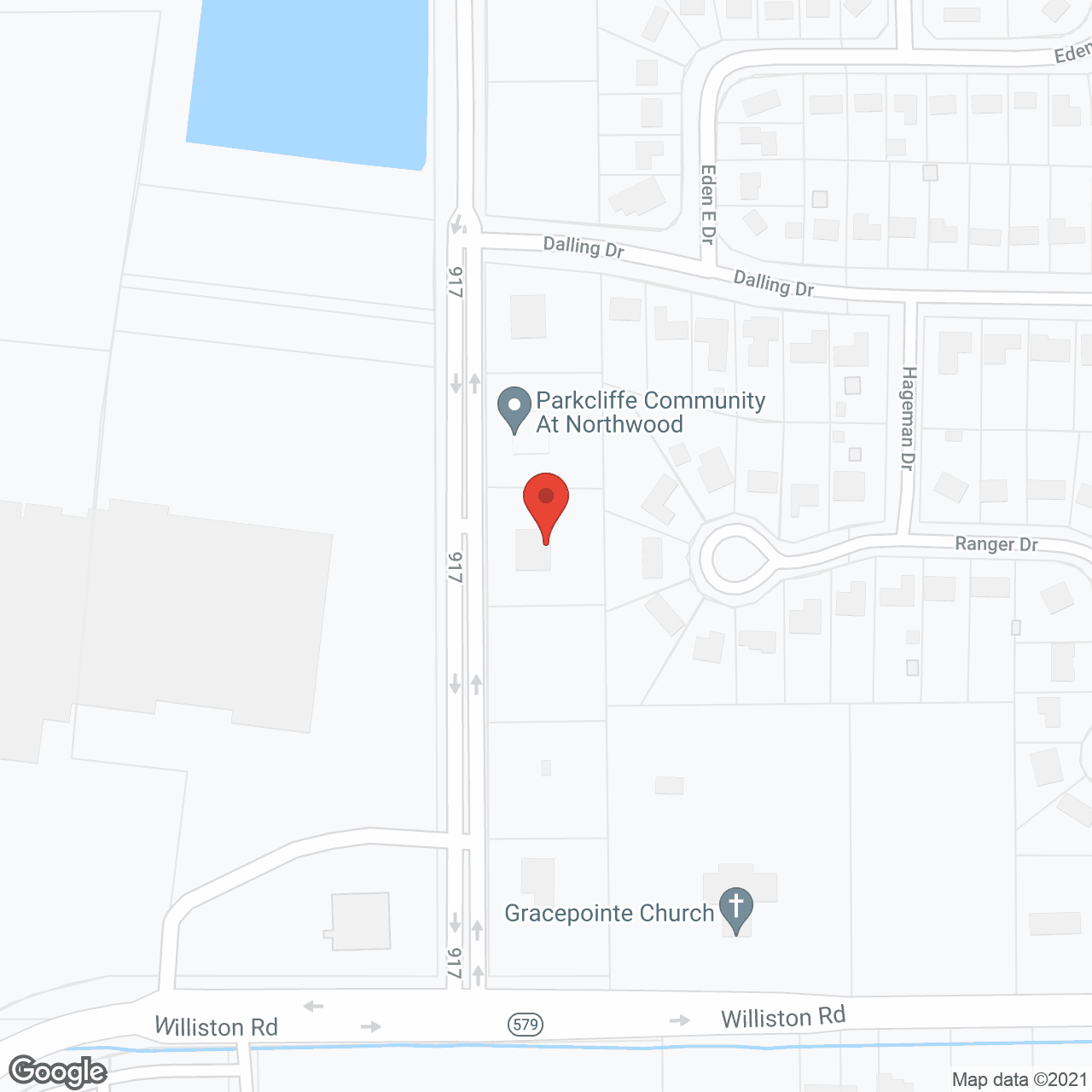 Map of the neighborhood around Parkcliffe Community at Northwood