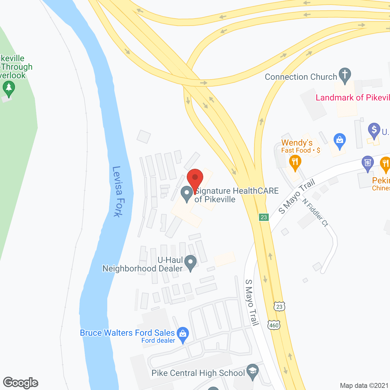 Map of the neighborhood around Pikeville Health Care Ctr