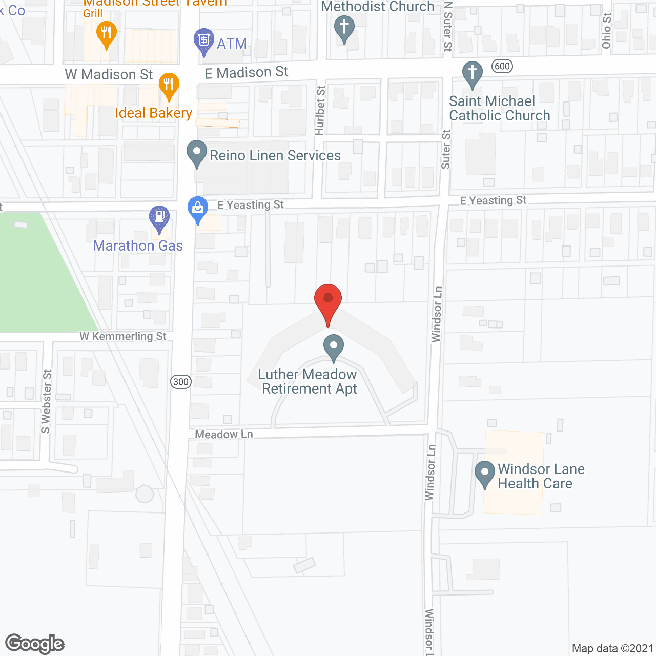 Map of the neighborhood around Luther Meadow Retire Apartment