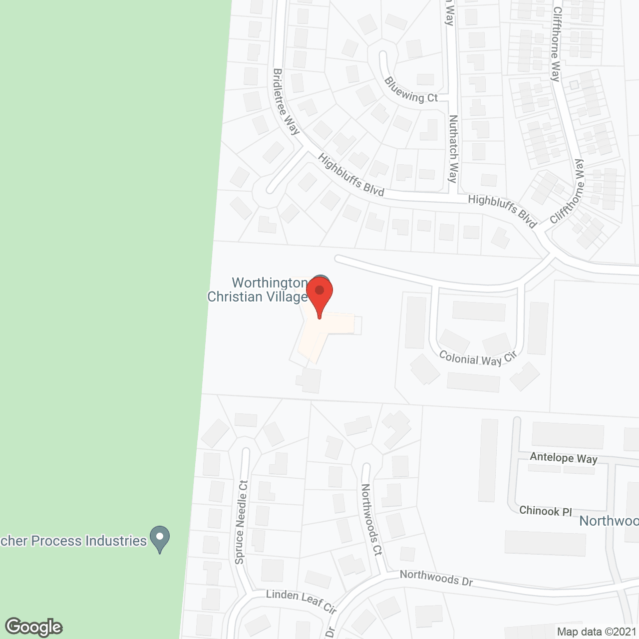 Map of the neighborhood around Worthington Christian Village