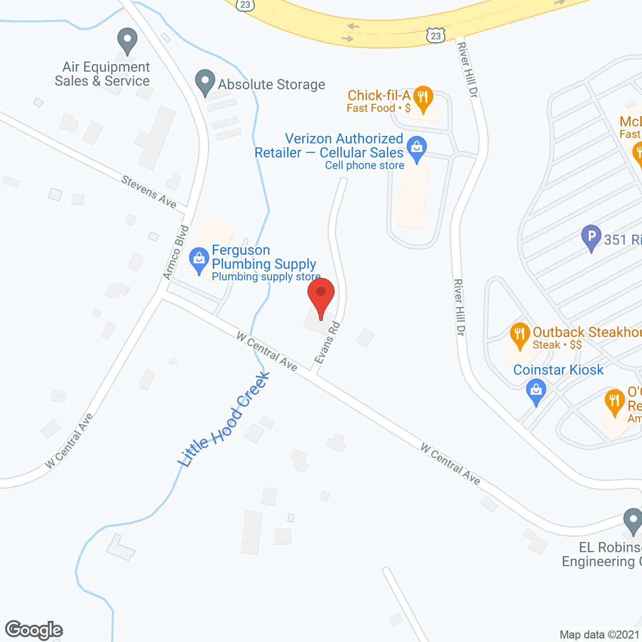 Map of the neighborhood around Hamilton's PCH