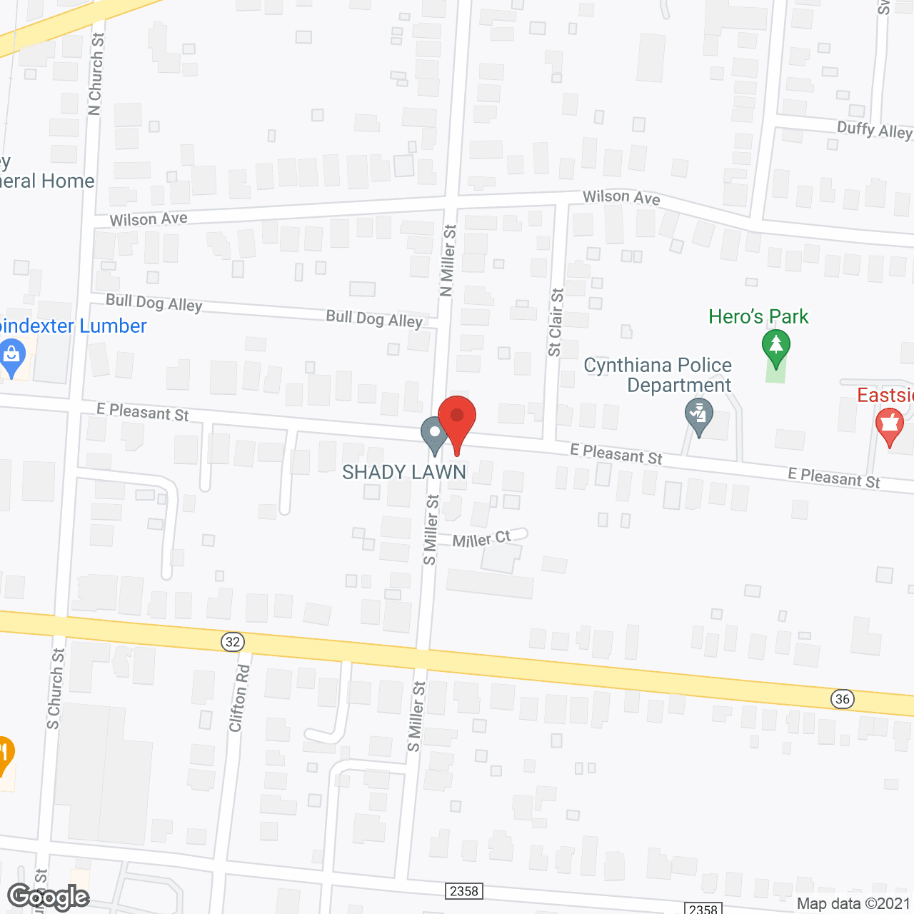 Map of the neighborhood around SHADY LAWN LLC