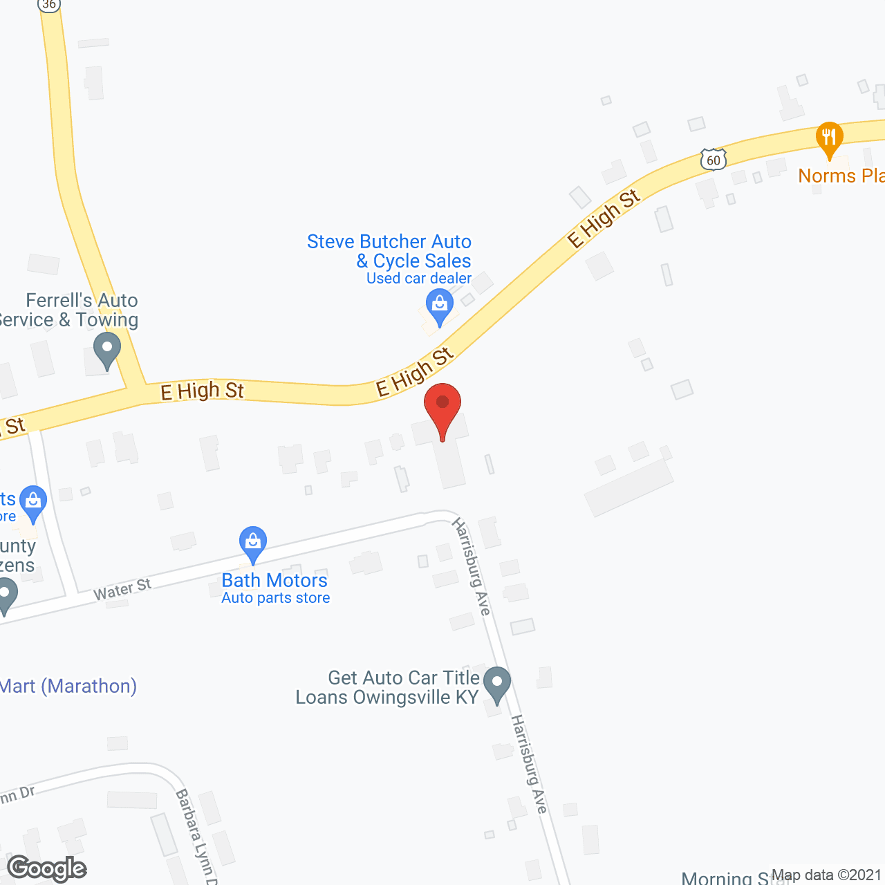 Map of the neighborhood around Hill-Top Lodge Nursing Home