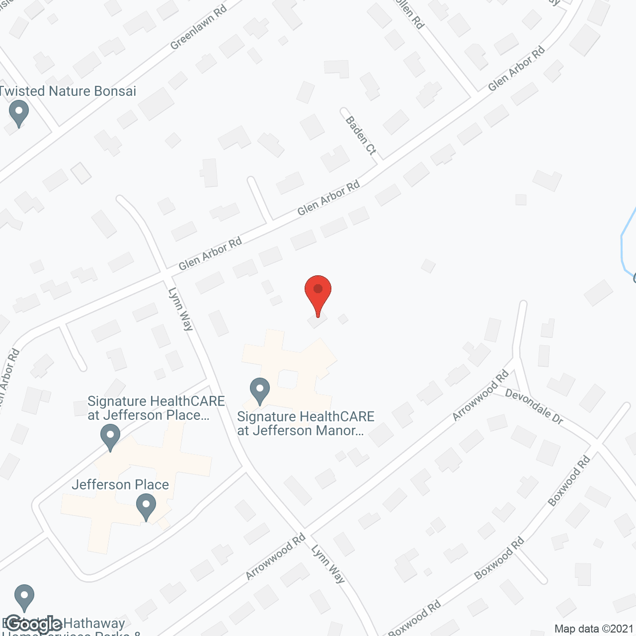 Map of the neighborhood around Jefferson Manor