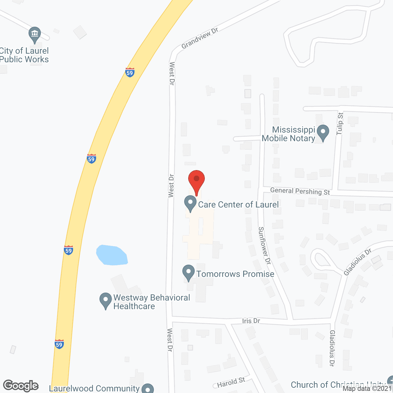 Map of the neighborhood around Care Center-Laurel