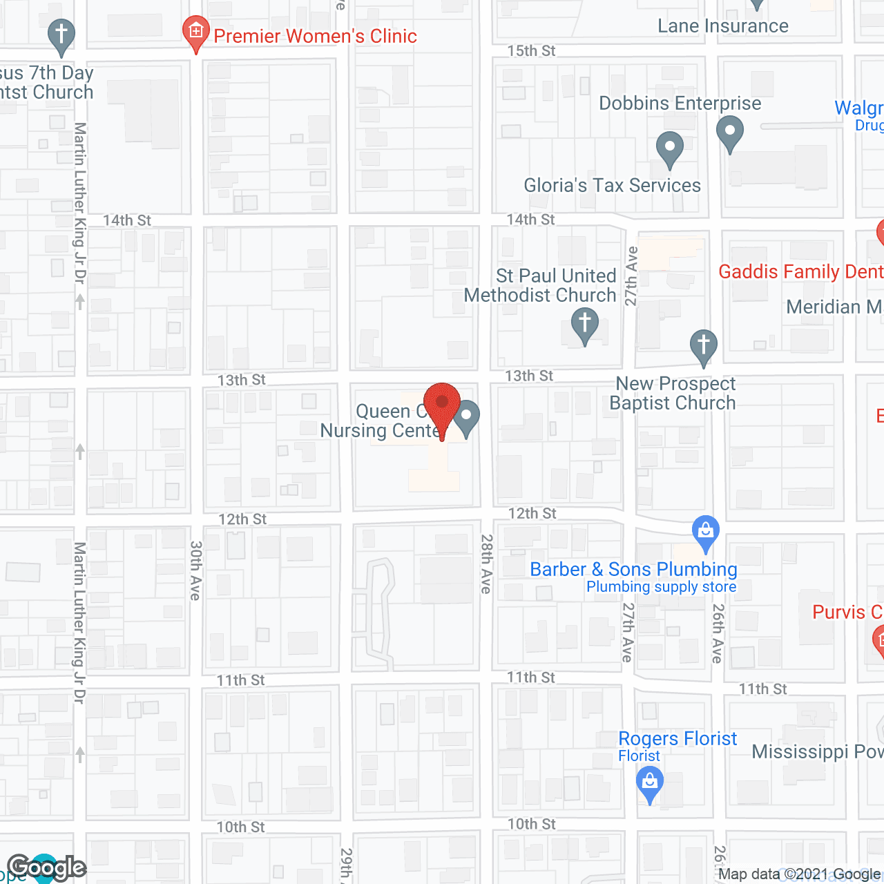 Map of the neighborhood around Queen City Nursing Ctr