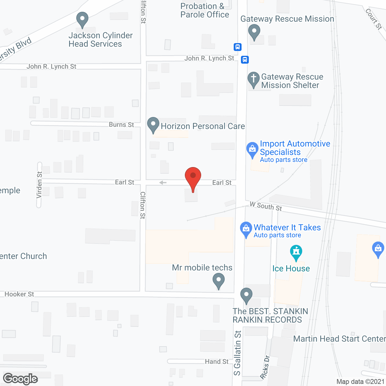 Map of the neighborhood around McAllister's Personal Care