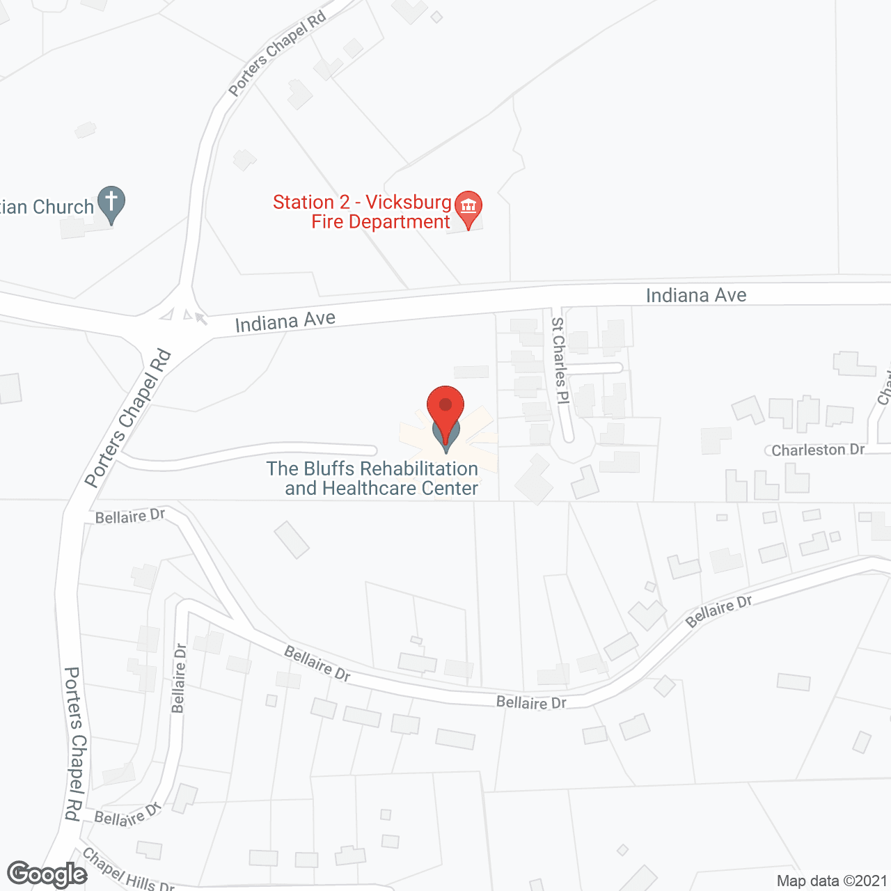 Map of the neighborhood around Vicksburg Trace Haven