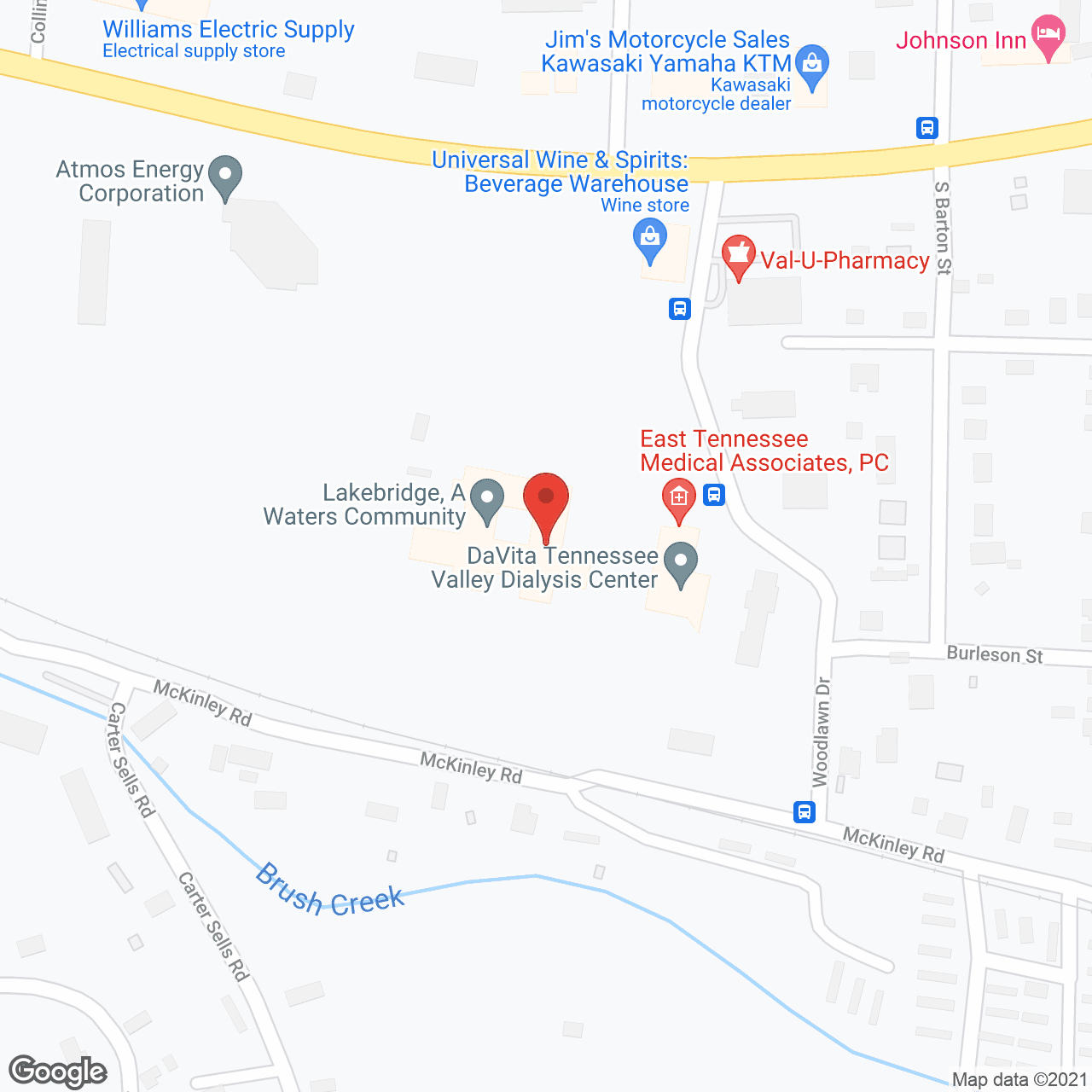 Map of the neighborhood around Lakebridge Health Care Ctr