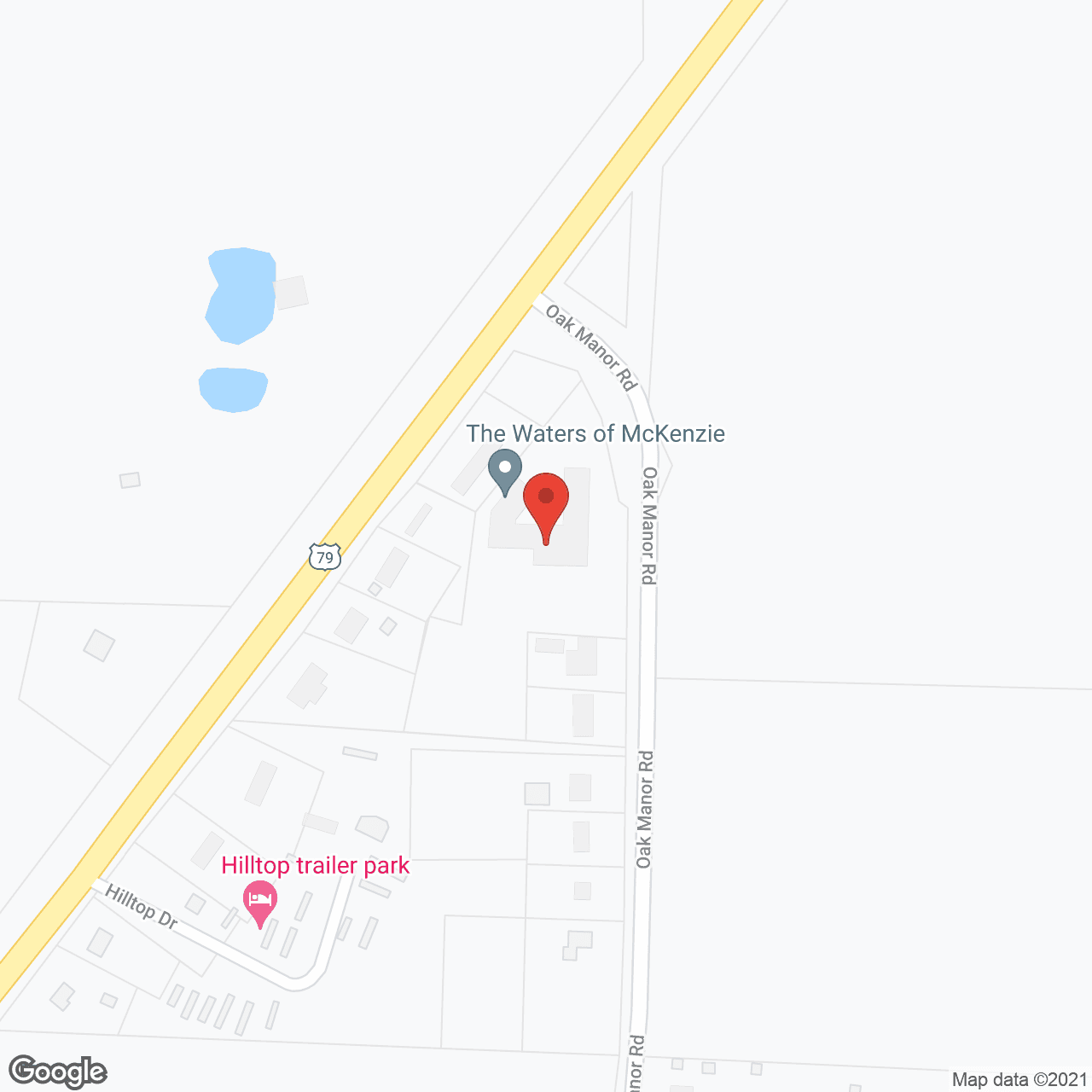 Map of the neighborhood around Oak Manor Health Care Ctr