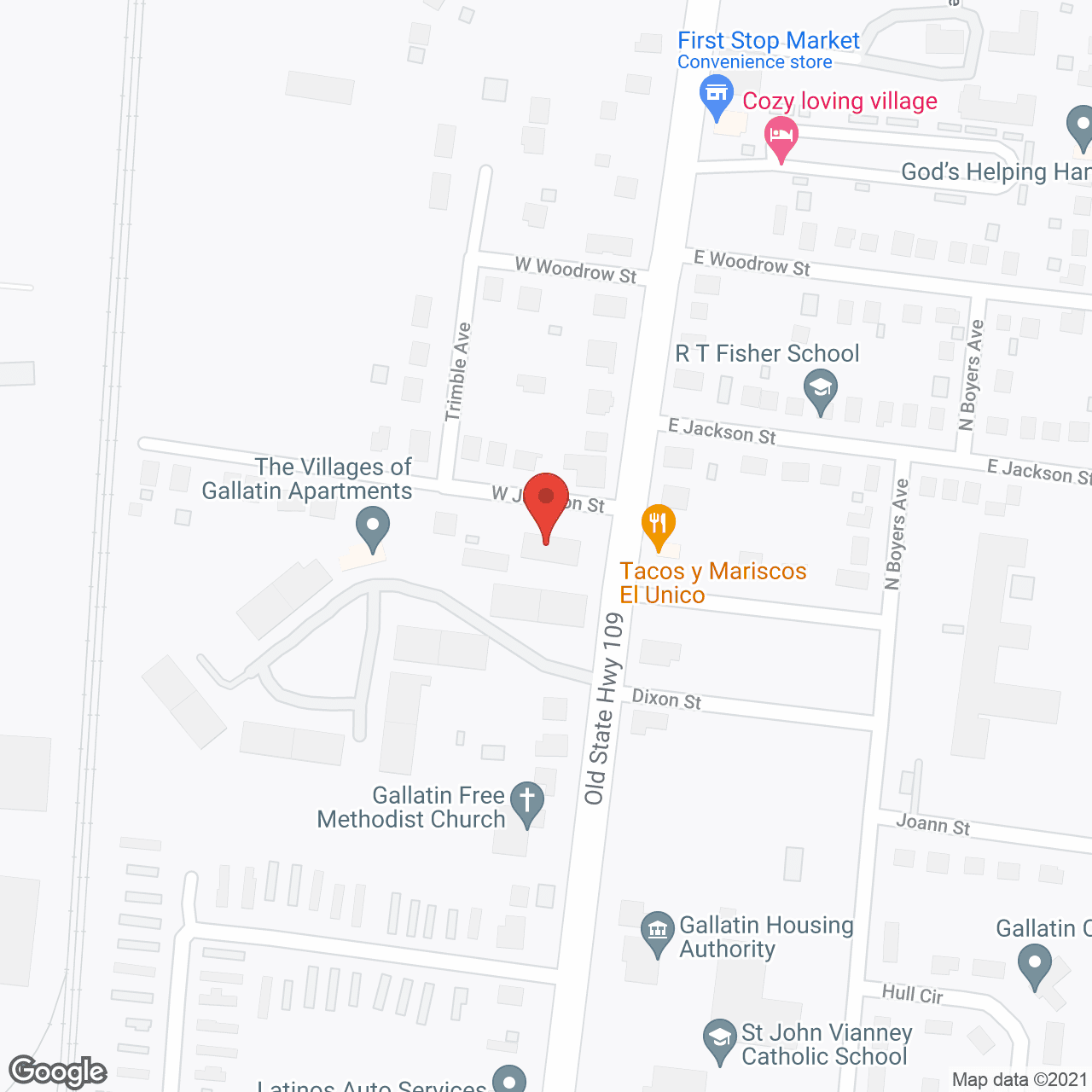 Map of the neighborhood around Noles Residential Home-Aged
