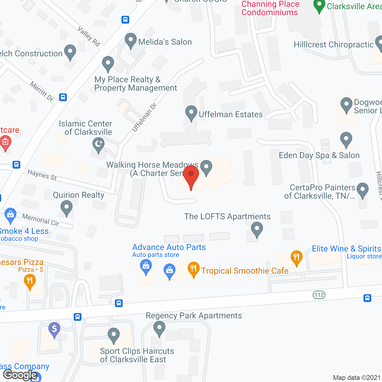 Map of the neighborhood around Walking Horse Meadows