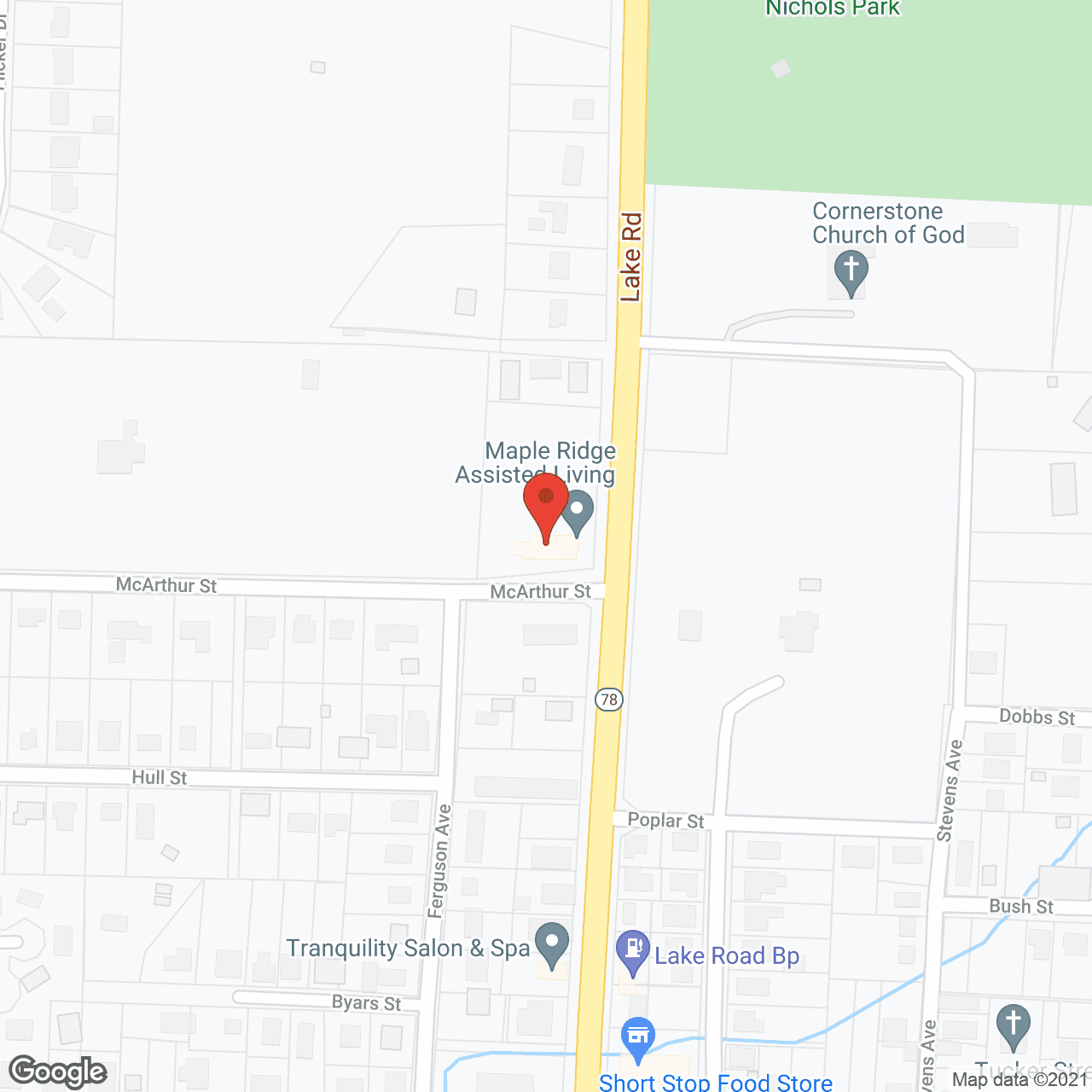 Map of the neighborhood around Maple Ridge Manor