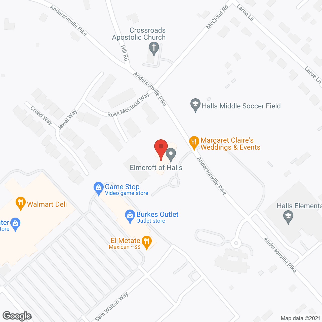 Map of the neighborhood around Wellington Manor Knoxville