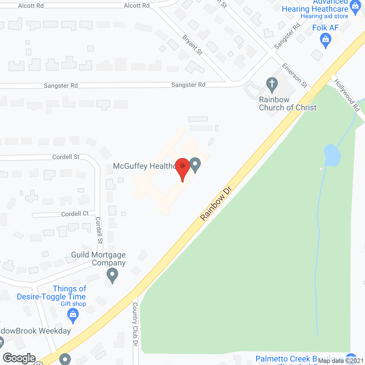 Map of the neighborhood around Mc Guffey Health Care Ctr
