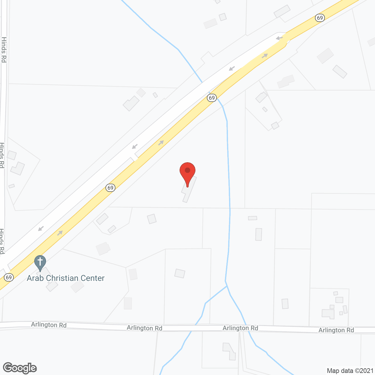 Map of the neighborhood around Assisted Living of Arab