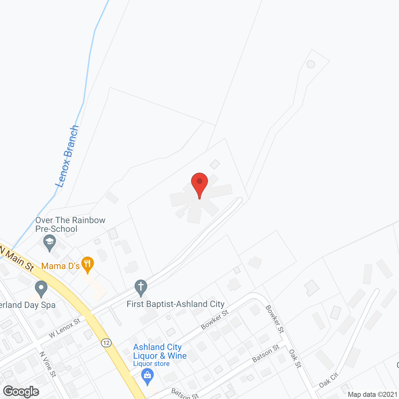 Map of the neighborhood around Hillcrest Healthcare Center