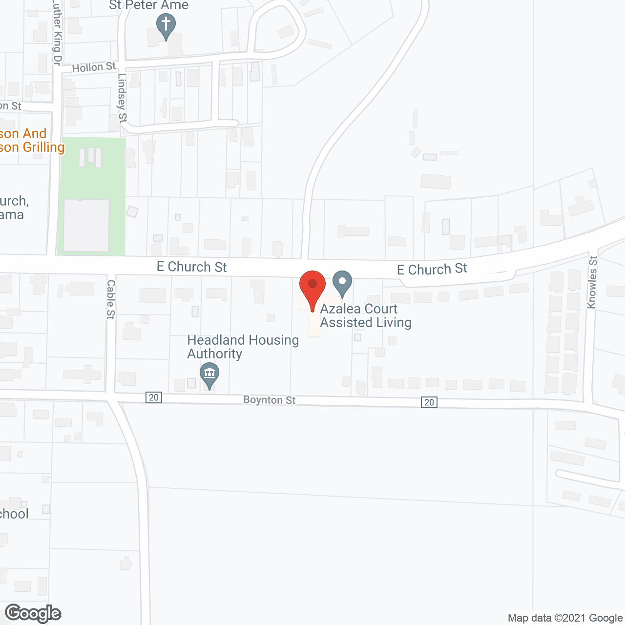 Map of the neighborhood around Azalea Court Assisted Living Facility