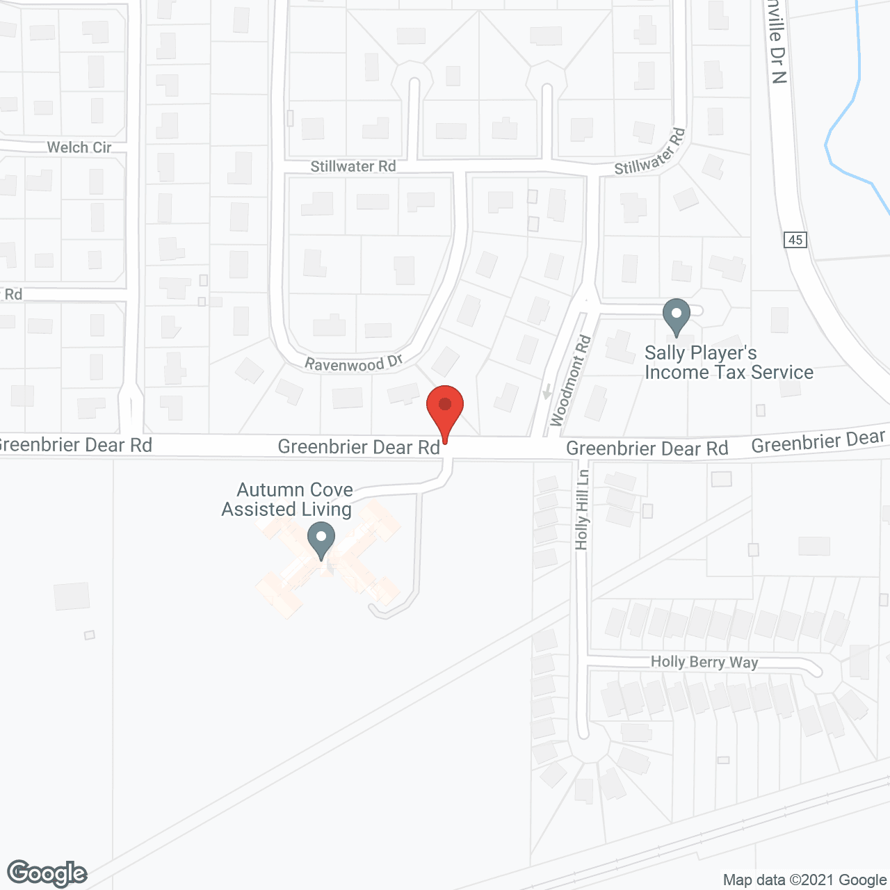 Map of the neighborhood around Autumn Cove Assisted Living