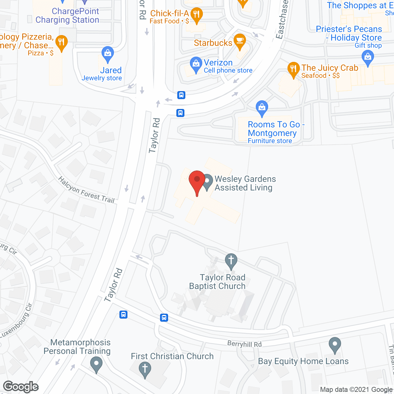 Map of the neighborhood around Wesley Gardens