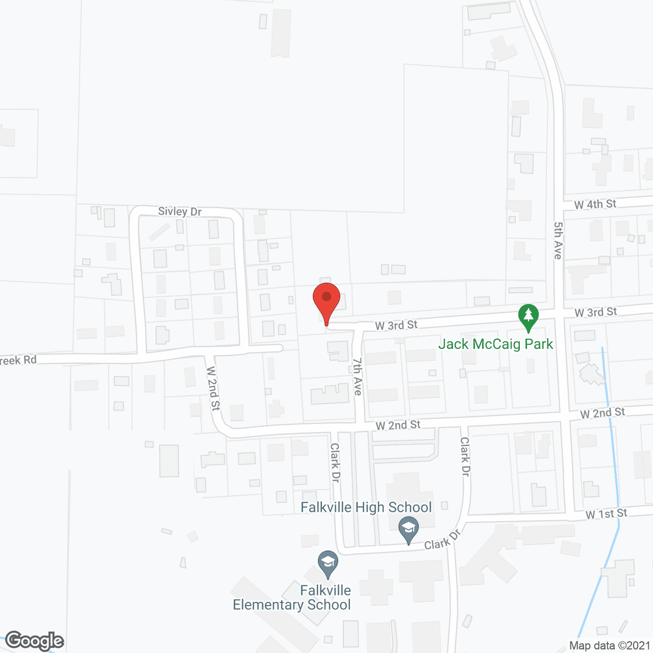 Map of the neighborhood around Falkville Healthcare Ctr