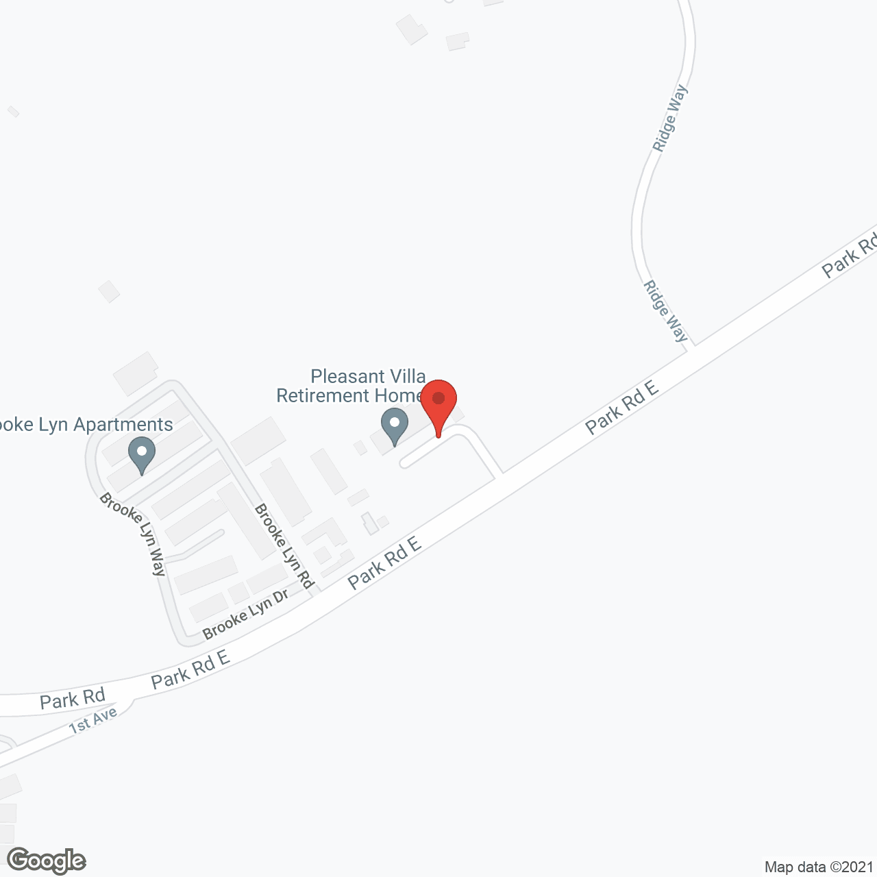 Map of the neighborhood around Pleasant Villa Retirement Home