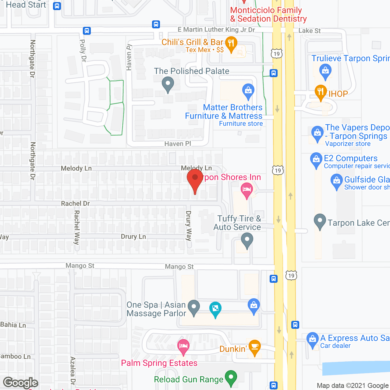 Map of the neighborhood around Tarpon Shores RO Assn