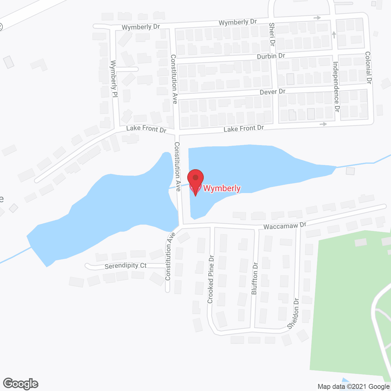 Map of the neighborhood around Jensen's Wymberly